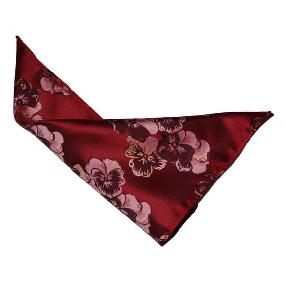 Gascoigne Pocket Square Red Floral Silk Blend Men's - Picture 1 of 1